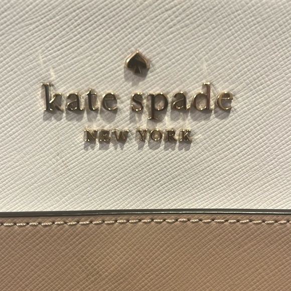 Kate Spade Staci Saffiano Color Block Large Laptop Carryall Tote Bag Beige NWOT - Picture 8 of 10